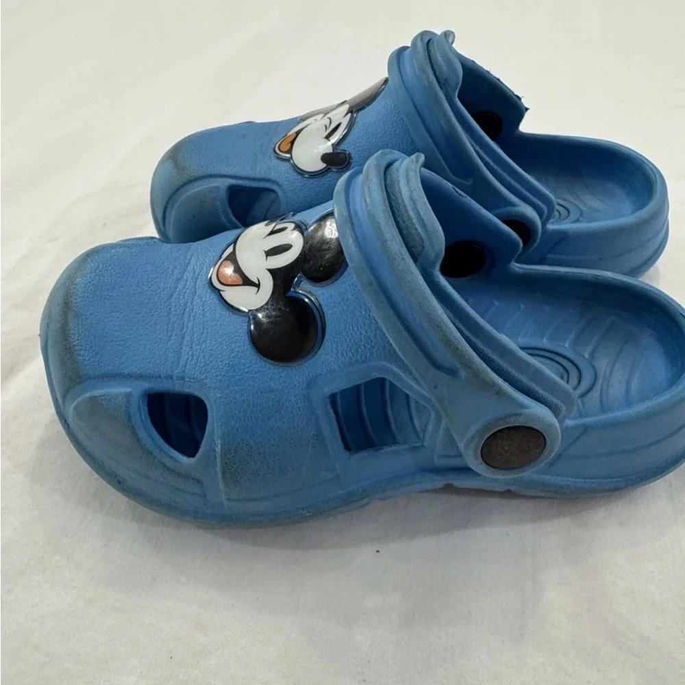 Mickey Mouse Toddler Boys Blue Clogs,‎ Size 7/8 Slip-On, Used